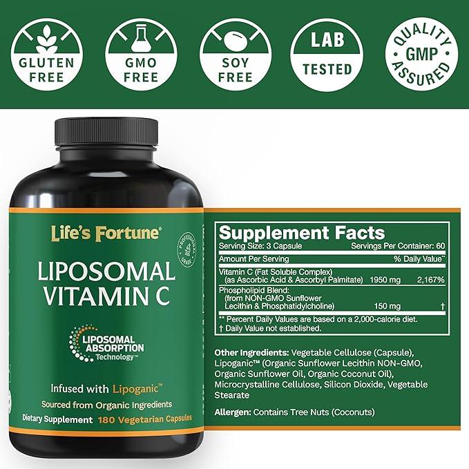 Life's Fortune Liposomal Vitamin C 2100 180 Capsules