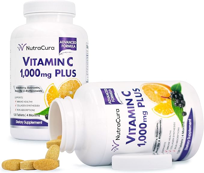 Immunity Vitamin C 1000mg with Elderberry, 4 Months 120 Tablets