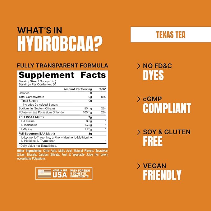 PROSUPPS® HydroBCAA® BCAA/EAA Full Spectrum Matrix, 7g BCAAs, 3g EAAS, 0g Sugar, 0g Carbs, (30 Servings,