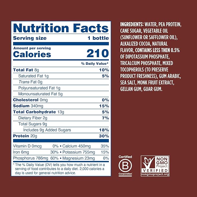 Ripple Vegan Protein Shake 20g Nutritious 12 Oz, 12 Pack