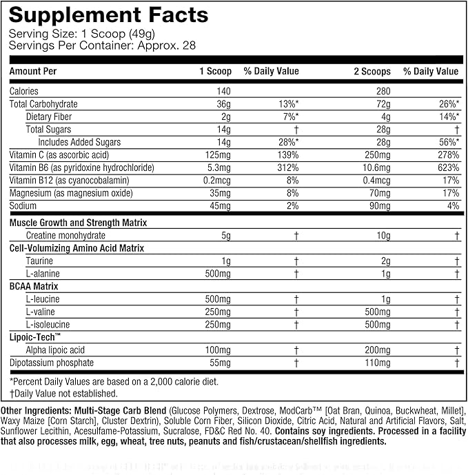 Creatine Monohydrate Powder MuscleTech Cell-Tech Creatine Post Workout Recovery Drink Muscle Builder For Men & Women Muscle Building Supplements Fruit Punch, 3 lbs (27 Serv)