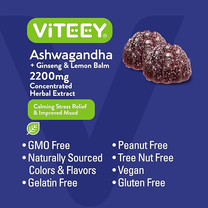 Ashwagandha Supplements Gummies + Ginseng &