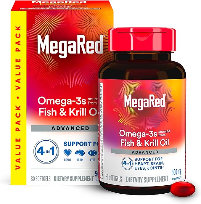MegaRed Omega 3 Fish Oil & (80 Count 3 Fatty