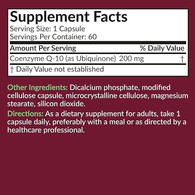 Futurebiotics CoQ10 200 MG Cellular Energy 60 Vegetarian