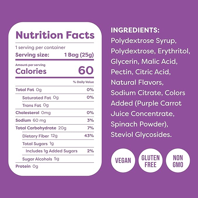 Kiss My Keto Sour Gummy Worms – 1g Sugar, Low Carb, High Fiber, non-GMO Sour Gummies Candy – Healthy Sour Worms Candy, Delicious Sour Gummy Candy Gummy Worm – Gummy Worms Individual Packets (16-pack)