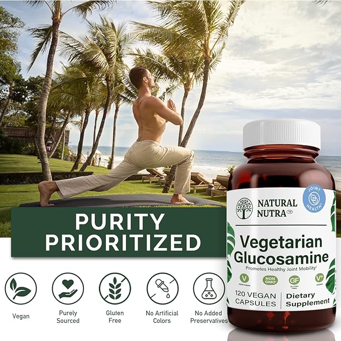 Natural Nutra Vegan and Vegetarian Glucosamine 750mg, 120 120 Capsules