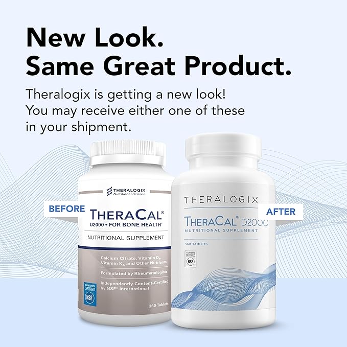 Theralogix TheraCal D2000 D3, Vitamin K2 & 90-Day Supply 360 Tablets