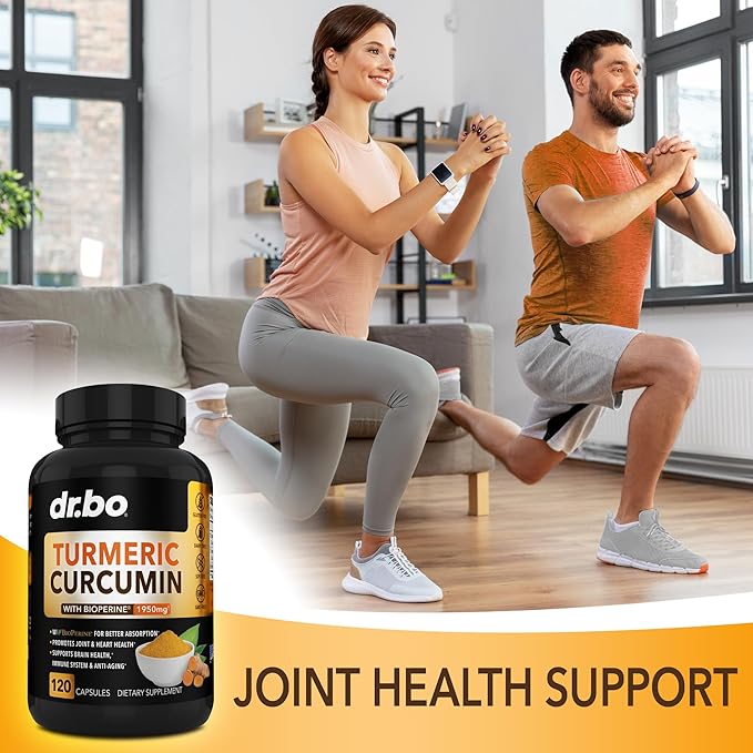 Turmeric Curcumin with BioPerine Supplement Capsules 1950mg Curcuma 120 Turmeric