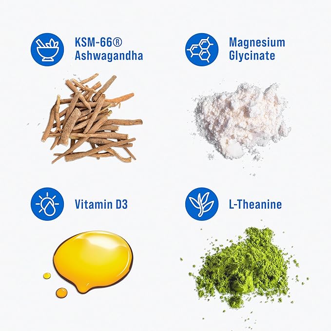 Nello Supercalm Drink Mix - Ashwagandha KSM 66, Magnesium Glycinate & L-Theanine Supplement, Vitamin D3 - Ashwagandha Root Extract - Focus and Relaxation Support (20 Travel Packets) - Lemon Lime