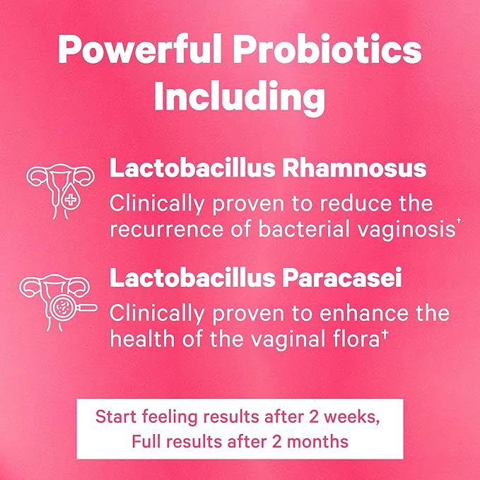 Pink Stork Women's Probiotics for Vaginal Health 10 Billion 5 Strains 30 Capsules