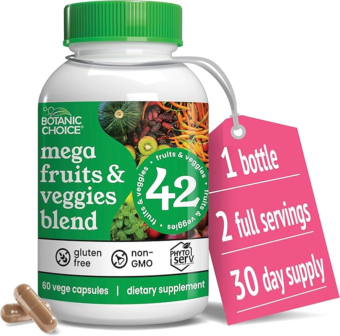 Botanic Choice Mega Fruits and Veggies Blend 42 Fruit 60 Capsules