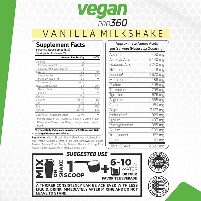 Forzagen Vegan Protein 360 2 Lbs 27 Servings,
