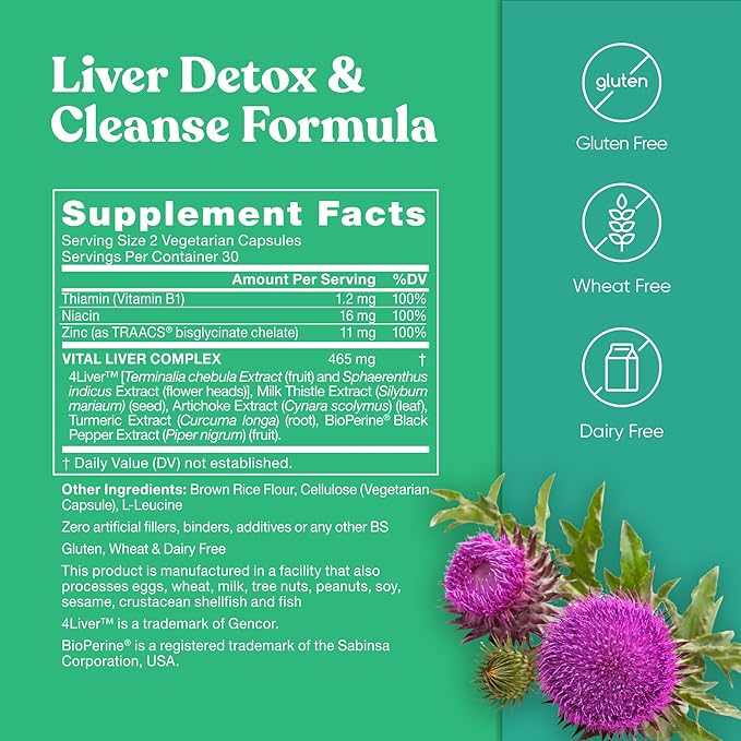 Vital Liver Cleanse Detox & Repair 9-in-1 Liver 60 Vegetarian
