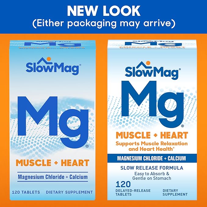 SlowMag Muscle + Heart Magnesium Chloride 120 Count