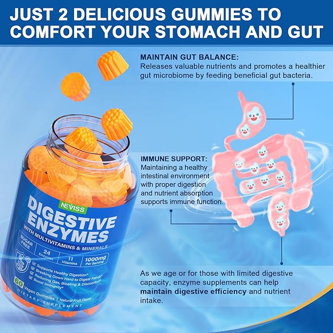 1Pack Digestive Enzymes Supplement Gummies 24 Most