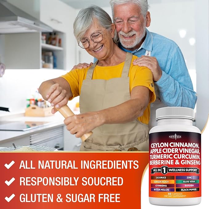 Ceylon Cinnamon 3000mg Turmeric 3000mg Apple 3000mg Ginseng 2000mg Aloe 2000mg Berberine 1200mg Plus 60 Count