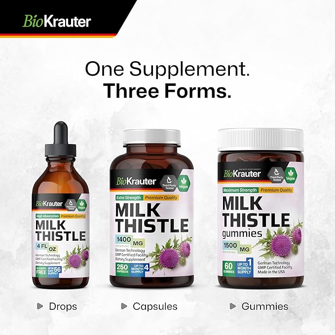 Milk Thistle Gummies 4:1 Extract 1500 mg 60 Vegan