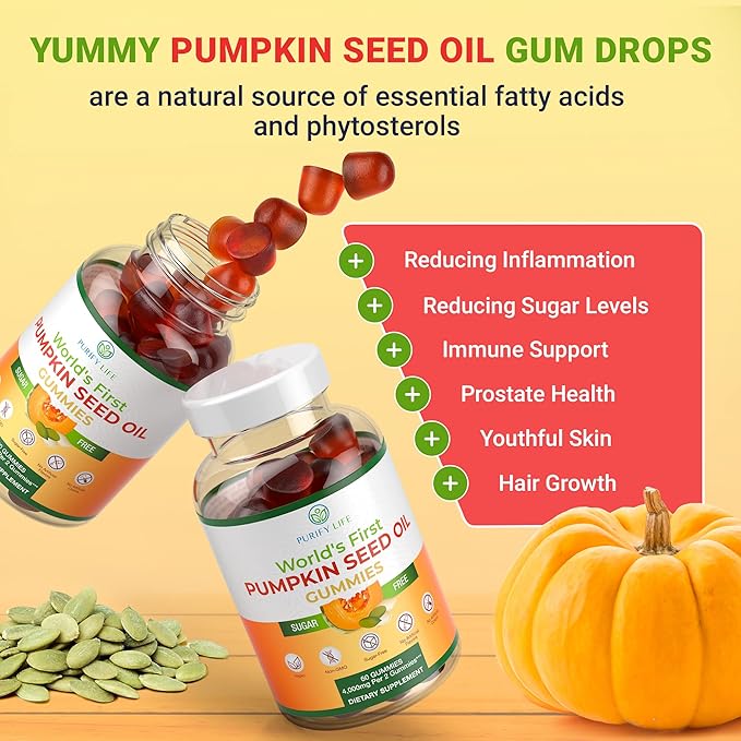 Sugar-Free Pumpkin Seed Oil Gummies (4,000mg/serving) Acids-60 Chews