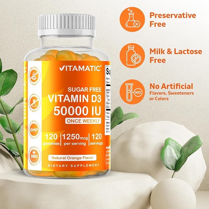 Vitamatic Sugar Free Vitamin D3 50,000 120 Pectin (50000 IU)
