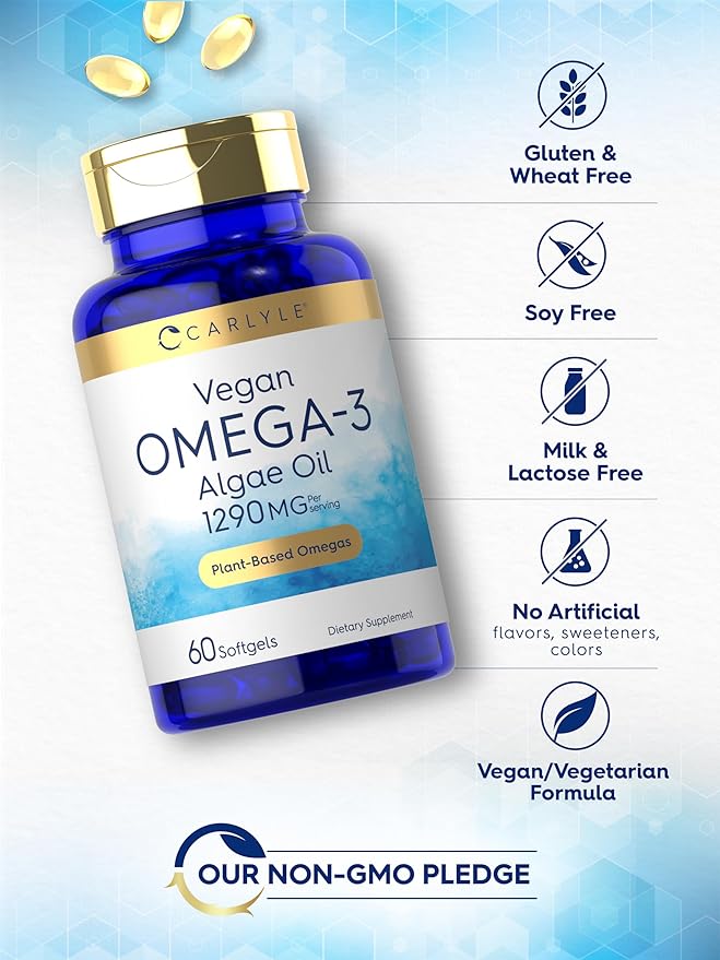 Carlyle Vegan Omega 3 Supplement 1290 mg 60 Softgels