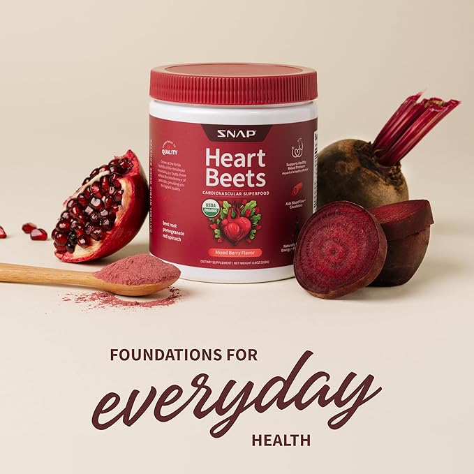 Snap Supplements Heart Beets, USDA Organic 3-in-1 Cardiovascular 250g