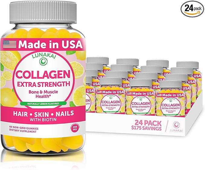 Collagen Gummies - Tastiest Proprietary Formula 200mg Hydrolyzed 24 Pack