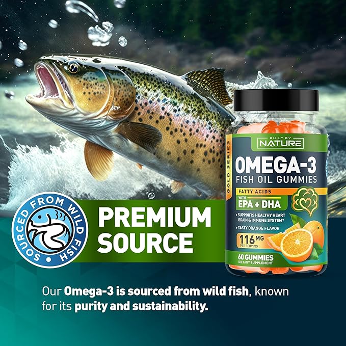 Omega 3 Fish Oil Gummies 3 Fish 60 Gummies, 30 Day