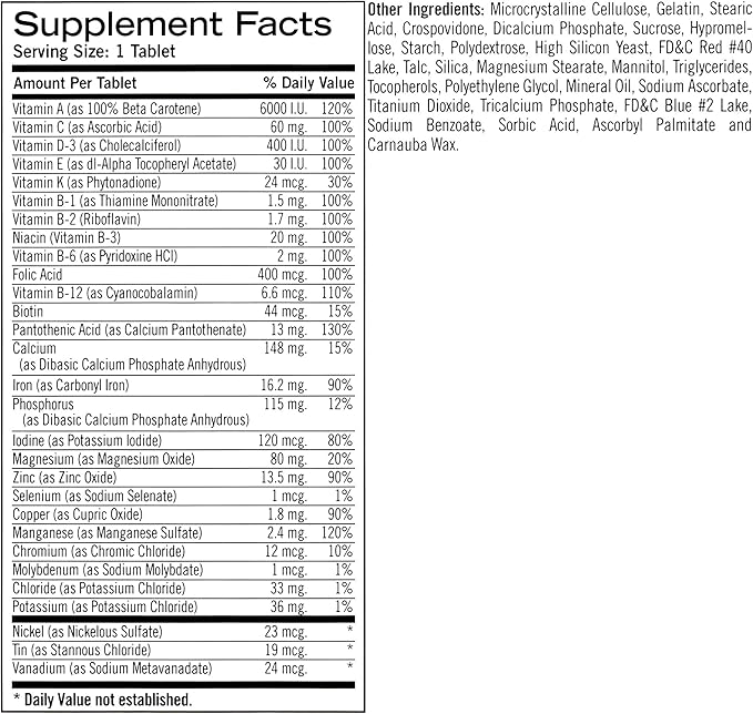 Geritol Multi-Vitamin Nutritional Support Tablets, Balance 26 Essential 100 Count 2)