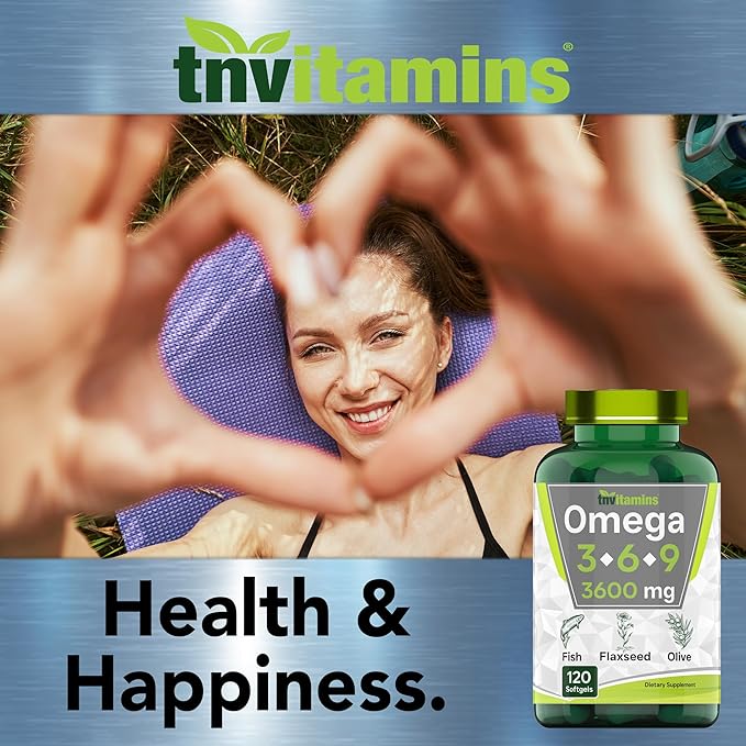 Triple Omega 3◆ 6◆ 9: 3600mg 120 Softgels 3-6-9 Supplement
