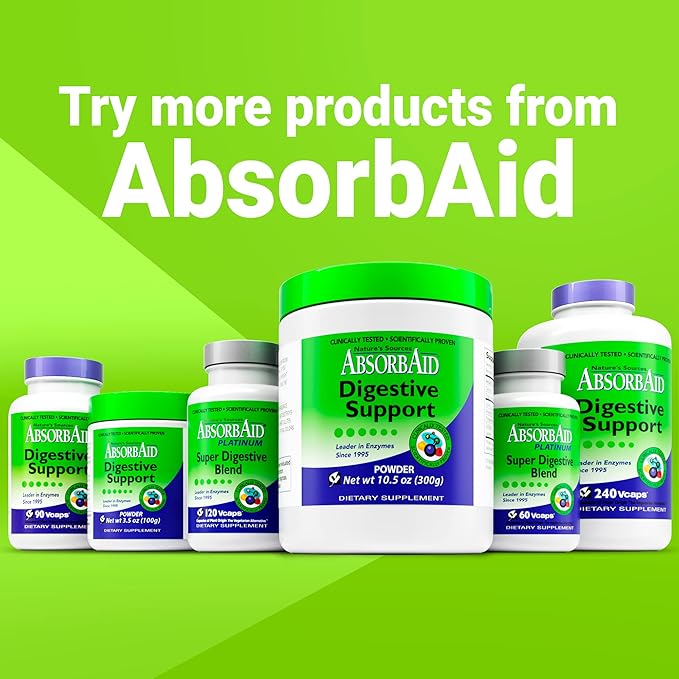 AbsorbAid Digestive Enzymes 300 grams, Proven 71%