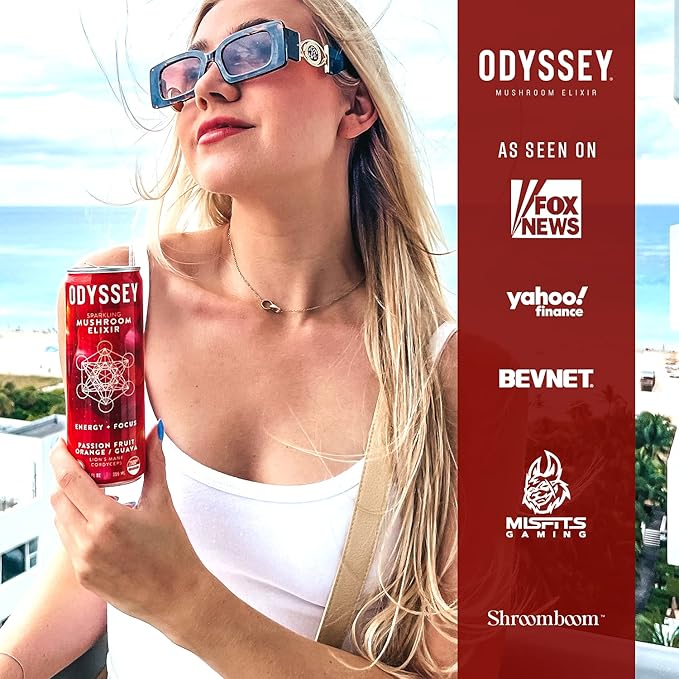 Odyssey Elixir Sparkling Adaptogen Drink, Low 12 Fl 12 Pack