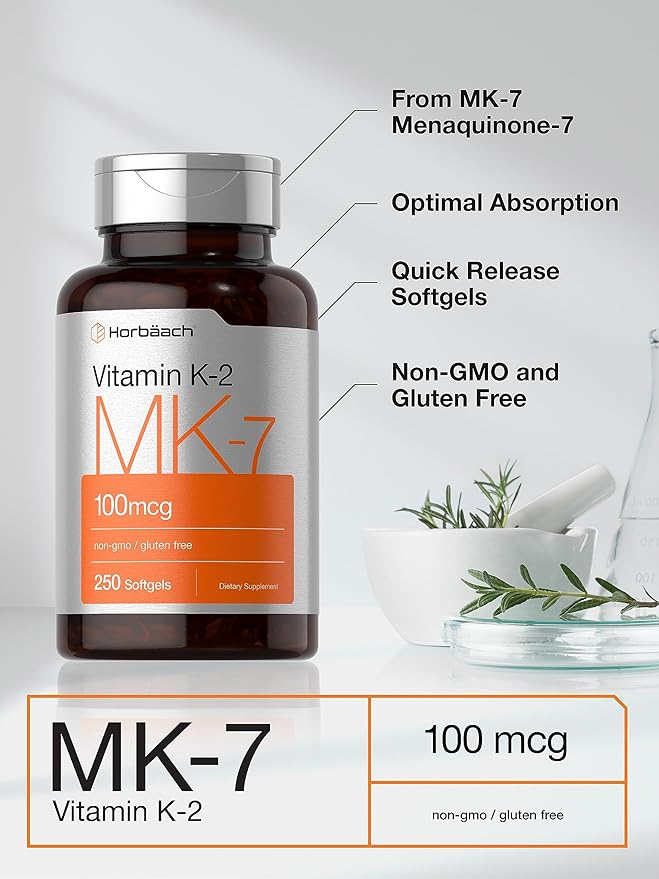Horbäach Vitamin K2 MK7 100mcg 250 Softgels
