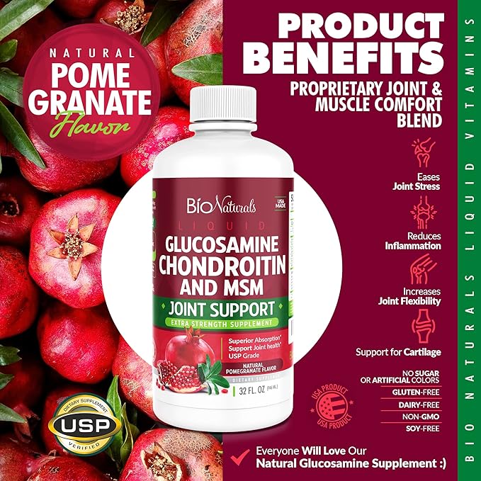 Liquid Glucosamine Chondroitin MSM Pharmaceutical Grade 32 fl
