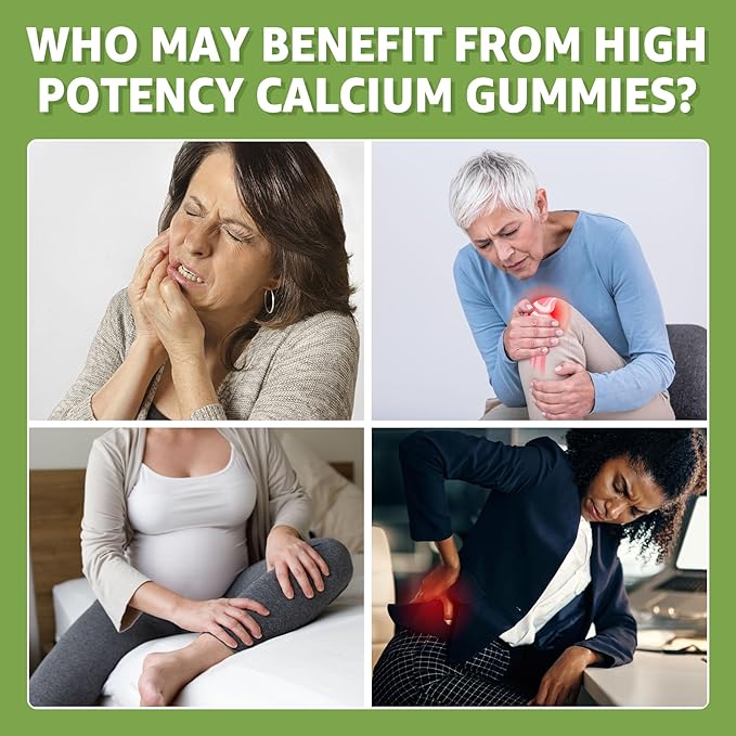 Calcium Citrate Gummies 1200mg with Vitamin D3 K2, Chewable Calcium Supplements for Women & Men, High Potency Support B0ne, Te*th, Strength & Immune Health, Mango Flavor, Non-GMO, Sugar Free, 60 Cts
