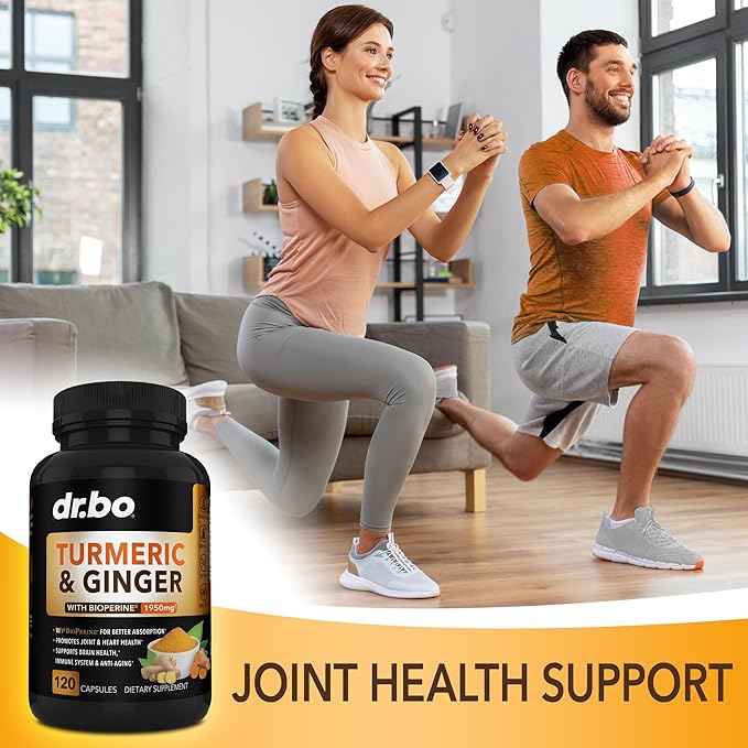 Turmeric Curcumin with BioPerine & Ginger Supplement 1950mg Organic 120 Capsules