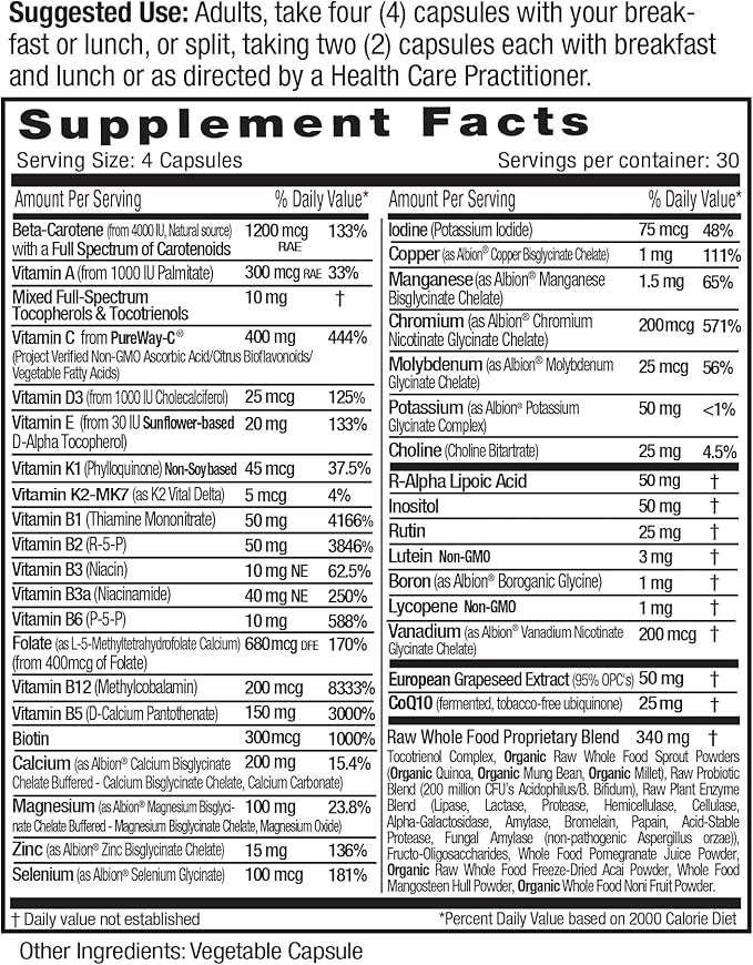 EMERALD LABS Complete Clinical Multi D3, Digestive 120 Vegetable (30-Day Supply)