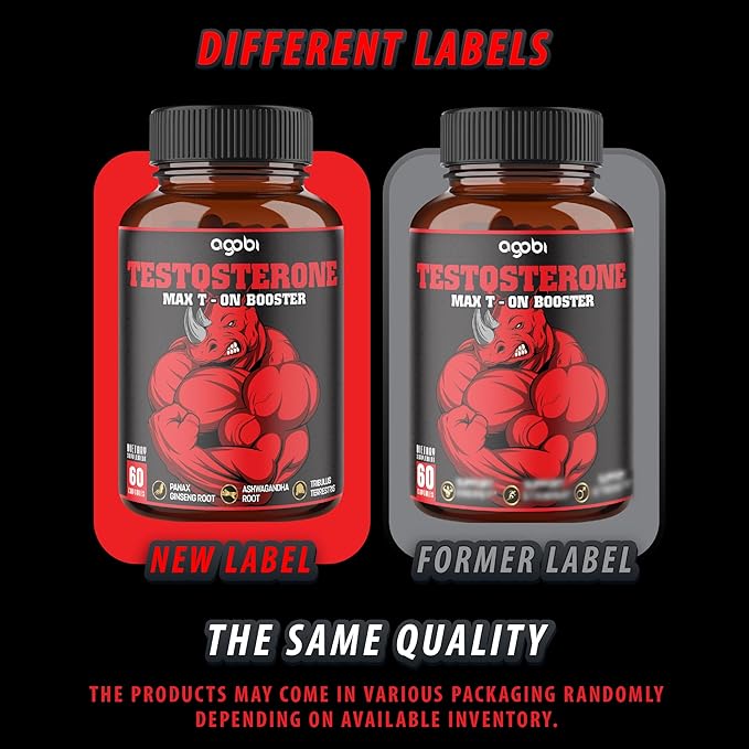 2 Packs 60 Capsules - Testosterone Booster for Men, Muscle Build, Energy & Endurance Support - 11 Herbs Combined with Ginseng, Ashwagandha, Tribulus & More