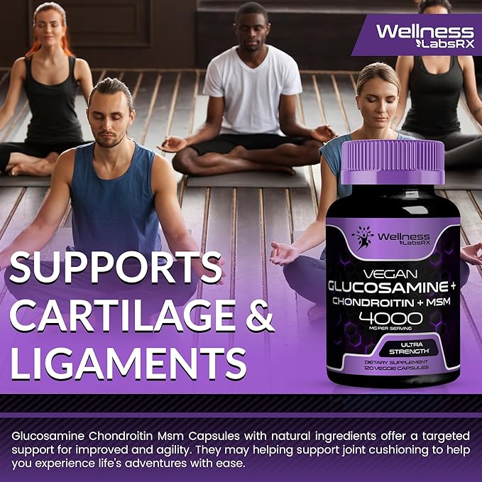 Glucosamine Chondroitin MSM Capsules, Supports Healthy 120 Count 2 Packs