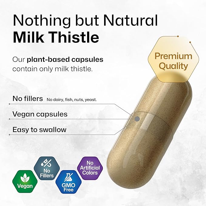 MAUWE HERBS Milk Thistle Organic Capsules 250 Vegan 1400 mg