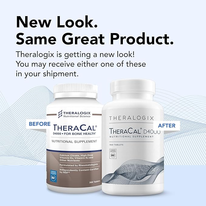 Theralogix TheraCal D4000 D3, Vitamin K2 & 90-Day Supply 360 Tablets