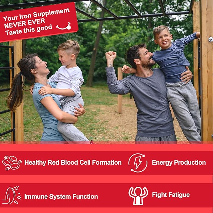 Vegan Iron Gummies Supplement for Women 100mg, Beet B12, Folate 60 Cts