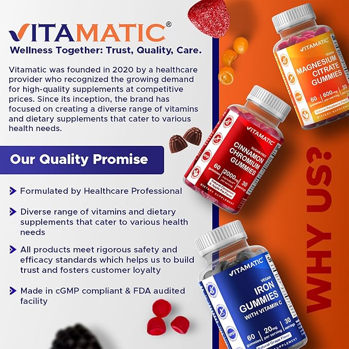 Vitamatic Vitamin D3 Gummies – 5000 IU Per Gummy – 60 Gummies