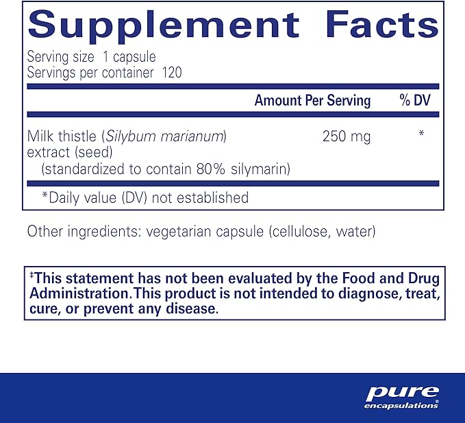 Pure Encapsulations Silymarin 250 mg 120 Capsules