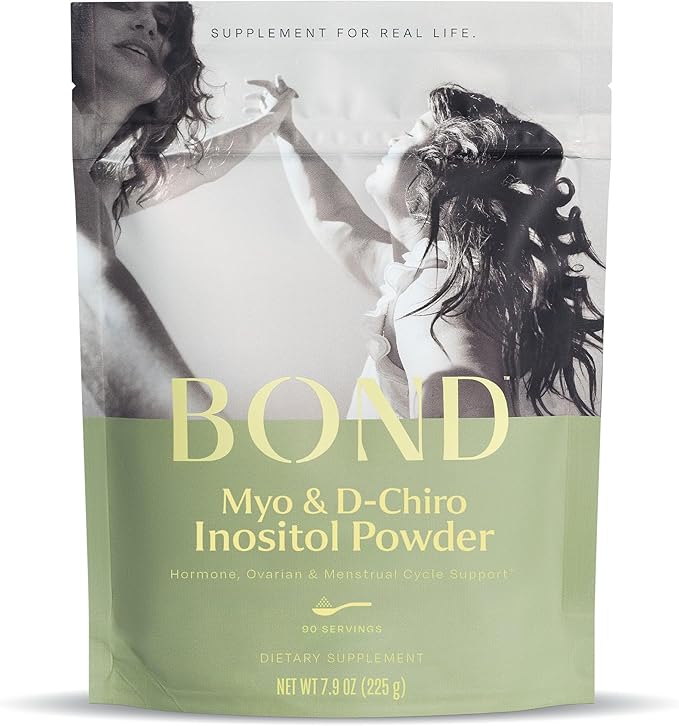 BOND Inositol Powder: Pure Myo-Inositol & D-Chiro Inositol for Hormone Balance w/Ovarian Support Vitamins, Ideal 40:1 Ratio of Myo-Inositol, Inositol Supplement for Women - 90 Vegan Servs