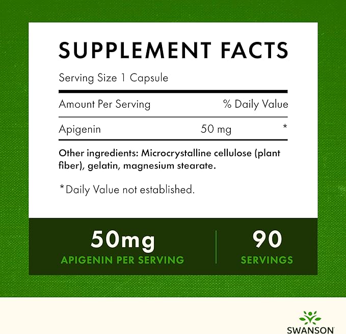 Swanson Apigenin Supplement, 50mg capsules (90