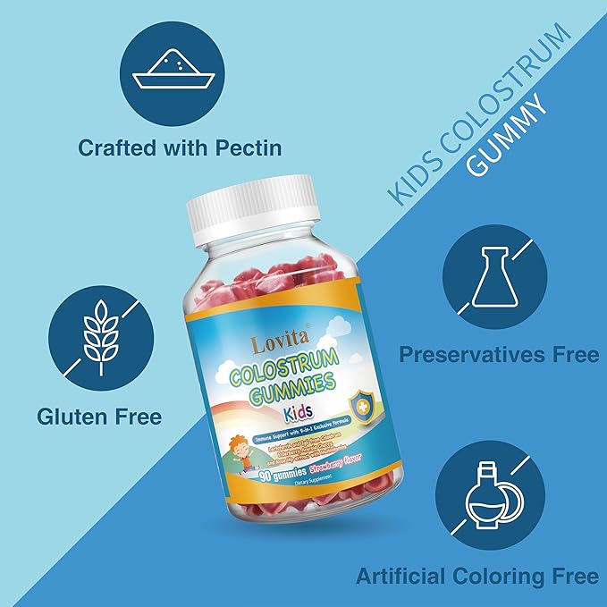 Colostrum Gummies, Easy to Eat 25% 90 Strawberry 3)