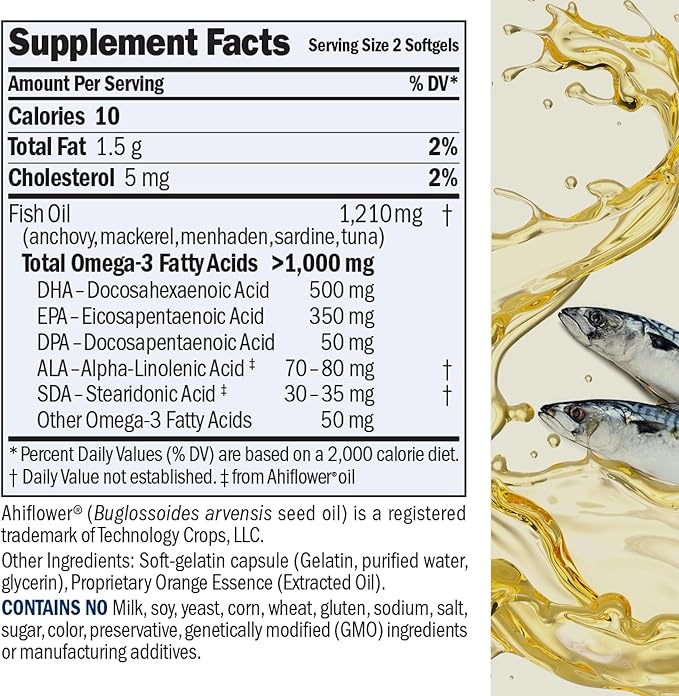 ANDREW LESSMAN Maximum Essential Omega-3 Orange 30 Softgels Omega-3 Oils.