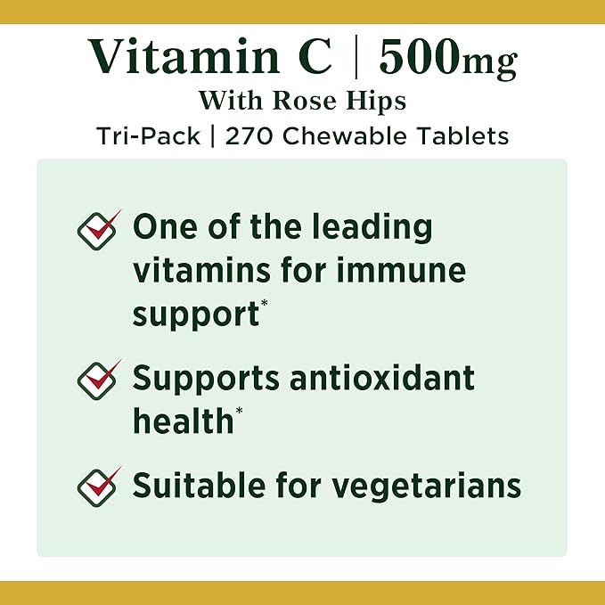 Nature's Bounty Vitamin C Supplement 500 mg 500 mg, 90 Count, 3