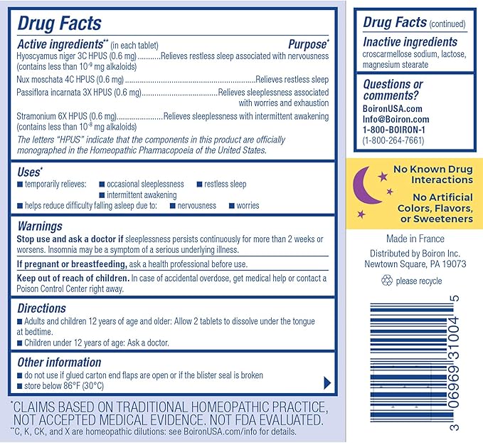 Boiron SleepCalm Sleep Aid for Deep, 60 Count 2)