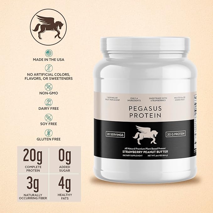 Premium Protein Powder, Strawberry Peanut Butter (20g of 4 Ingredients 20 Servings